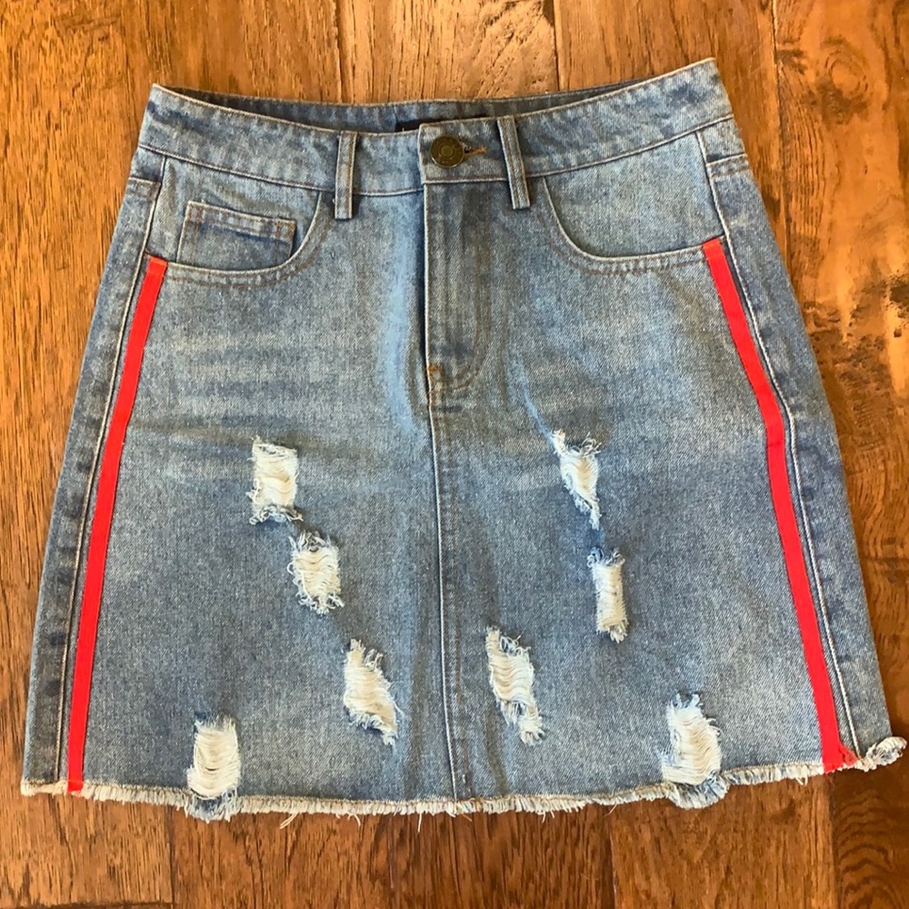 BOOBOO ribbed denim skirt. Size 4.